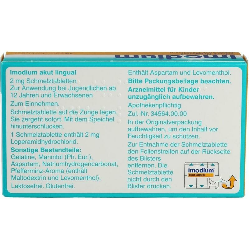 IMODIUM akut lingual Schmelztabletten