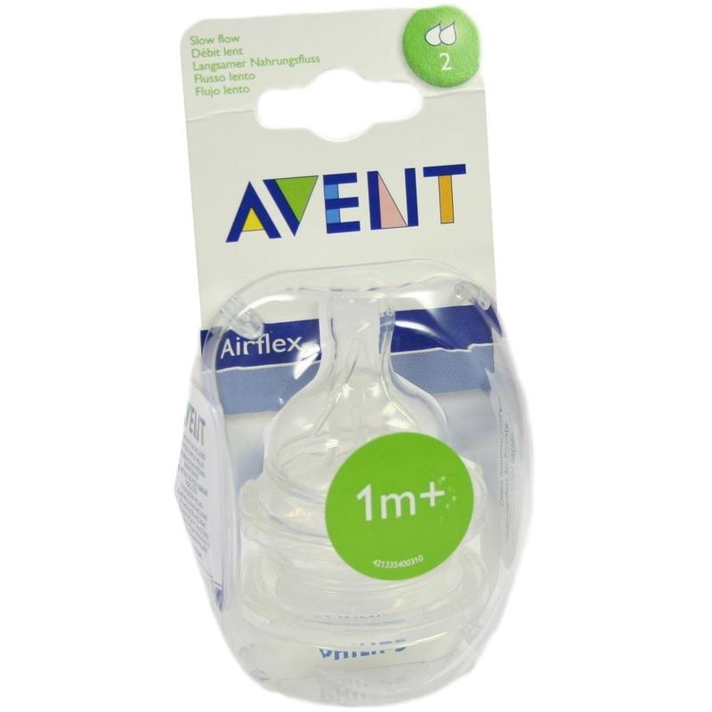 AVENT Sauger Airflex 2-Loch 2x langs.Nahr.