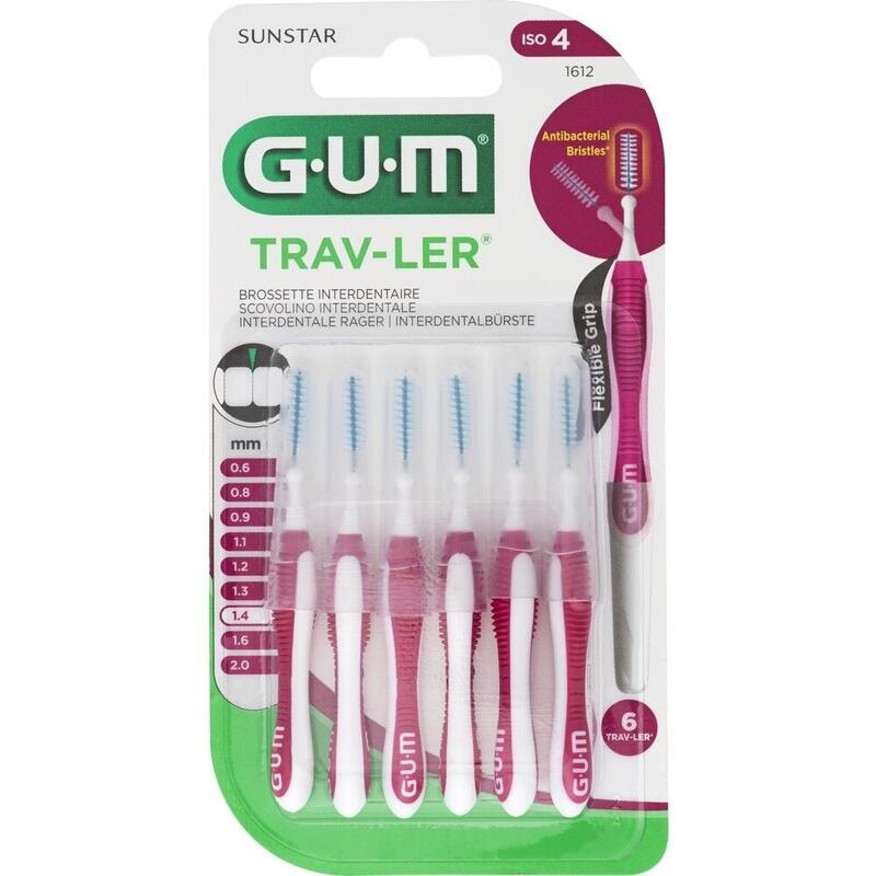 GUM TRAV-LER 1,4mm Kerze pink Interdental+6Kappen