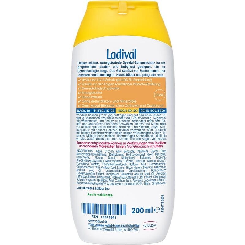 LADIVAL Kinder allergische Haut Gel LSF 30