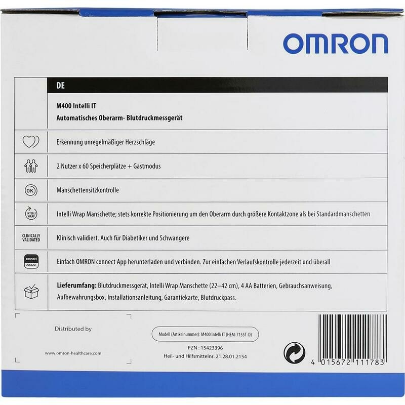 OMRON M400 Intelli IT Oberarm Blutdruckmessgerät