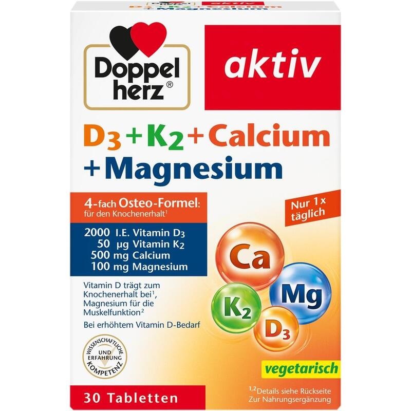 DOPPELHERZ D3+K2+Calcium+Magnesium Tabletten