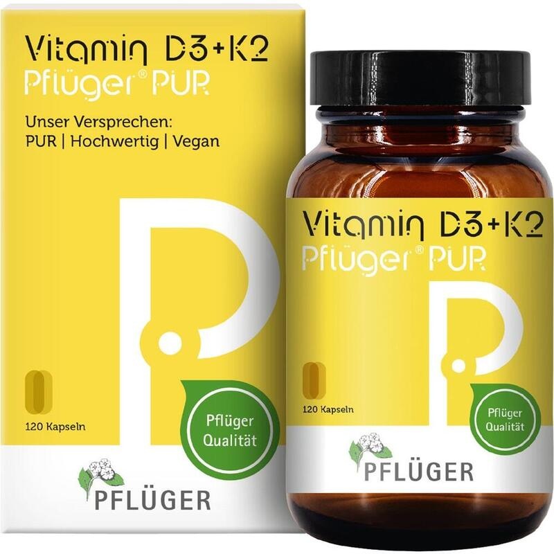 VITAMIN D3+K2 Pflüger PUR 1.000 I.E./75 μg Kapseln